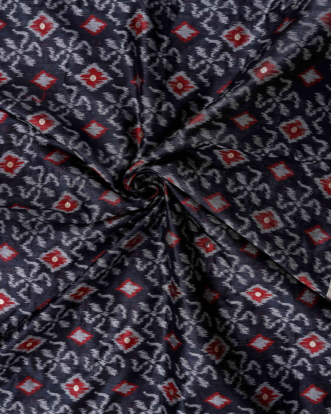 Elegant Ikkat Woven Semi Silk Saree with Traditional Zari Border & Pallu - Black