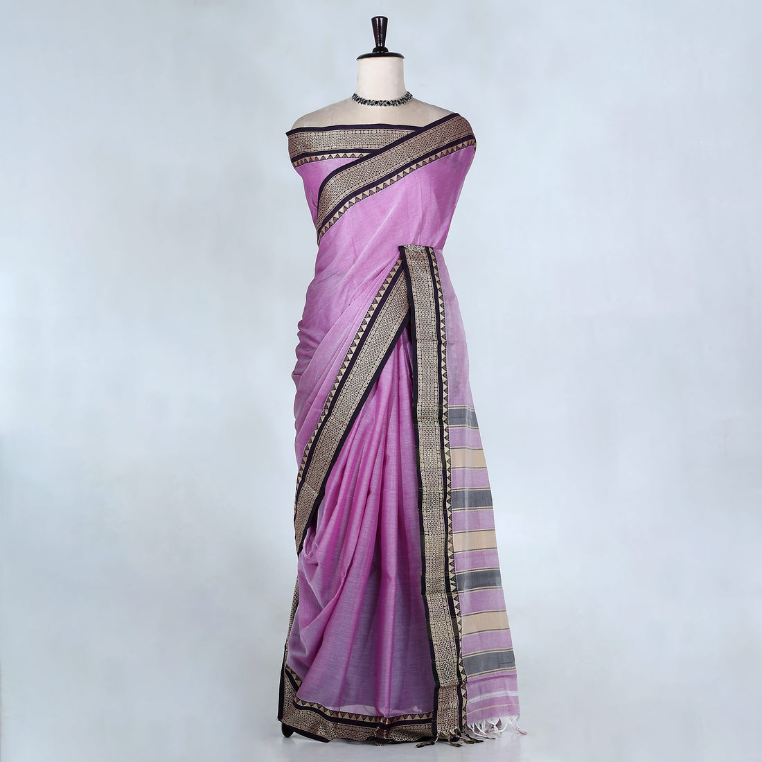 Purple Mangalagiri Cotton Saree for Women | Festive Summer Collection | Jeyachandran - Full View