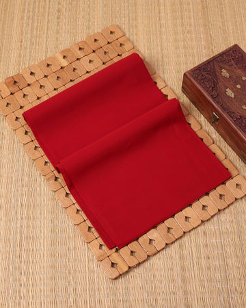 Traditional Women’s Cotton 1 Meter Blouse Material with Smooth Plain Weave - Red