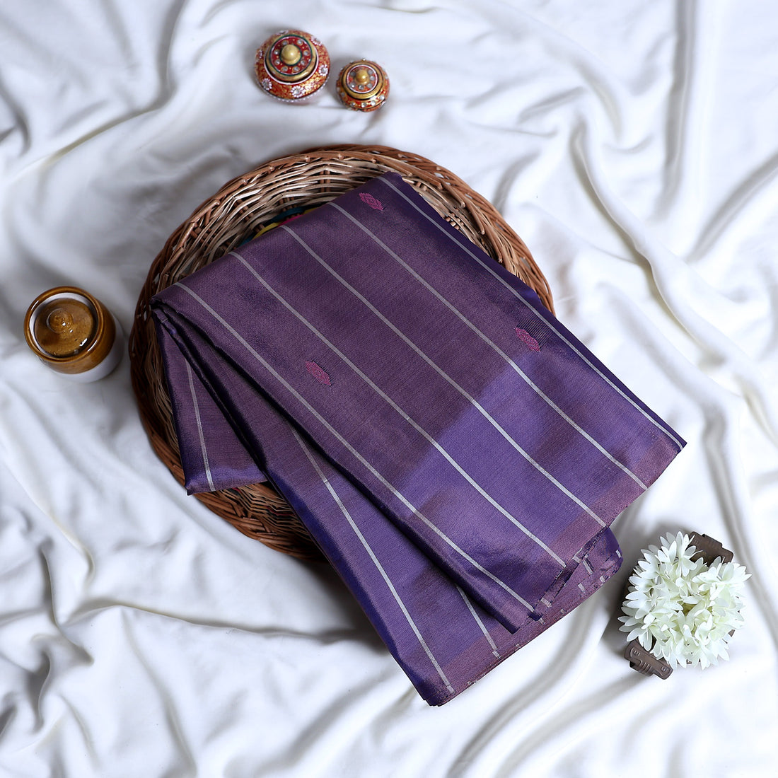 Banana Pith Semi Silk Saree for Women | Wedding & Festive occasion | Jeyachandran - Full View