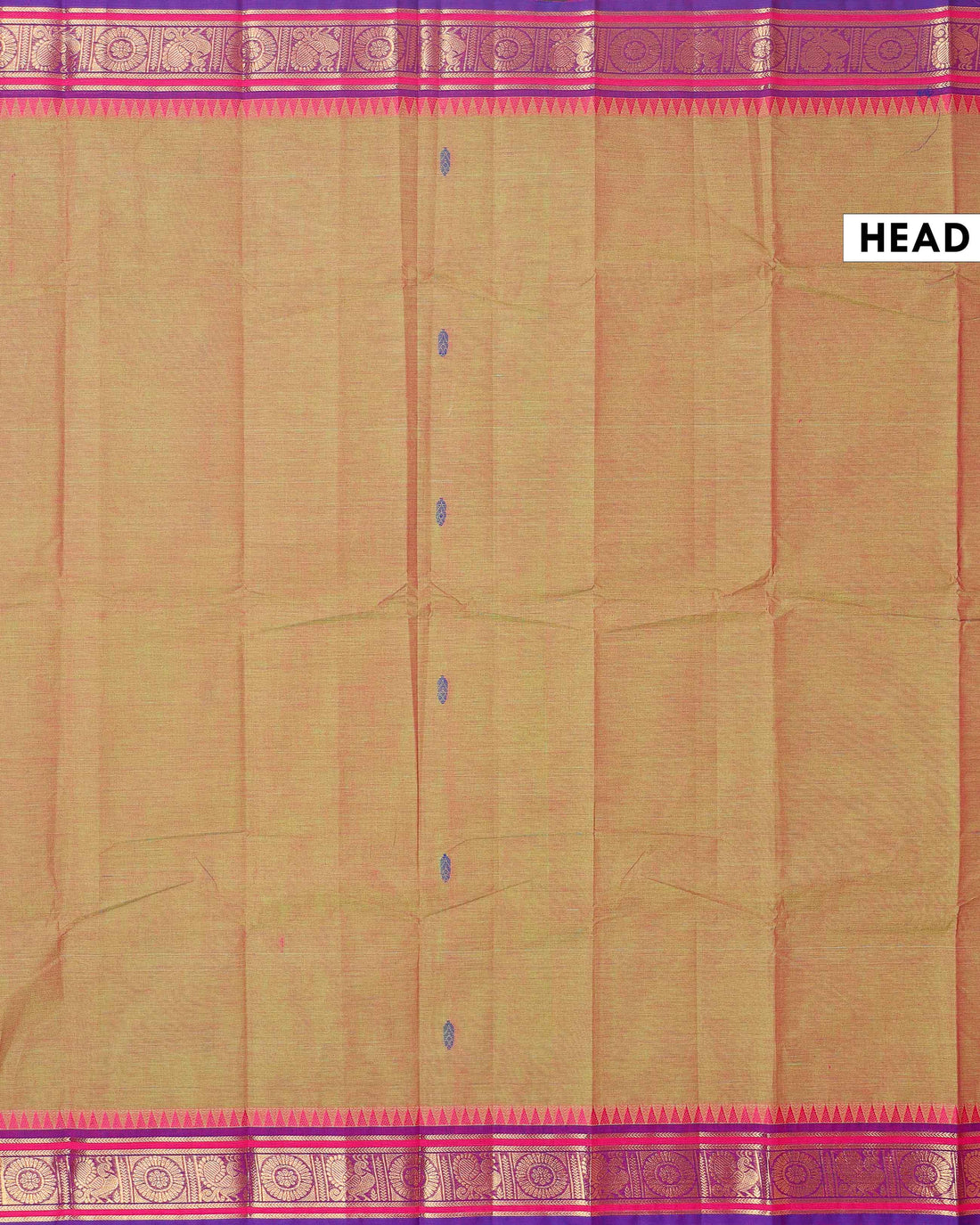 Handloom Chettinad Cotton Saree with Traditional Zari Border and Peacock Motifs - Brown