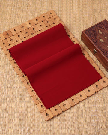 Traditional Women’s Cotton 1 Meter Blouse Material with Smooth Plain Weave - Red
