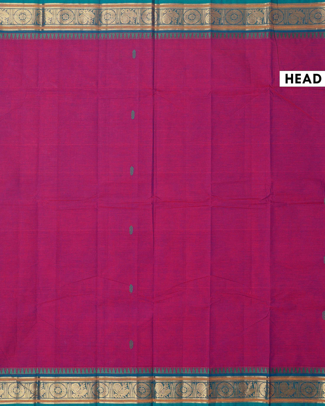 Handloom Chettinad Cotton Saree with Traditional Zari Border and Peacock Motifs - Purple