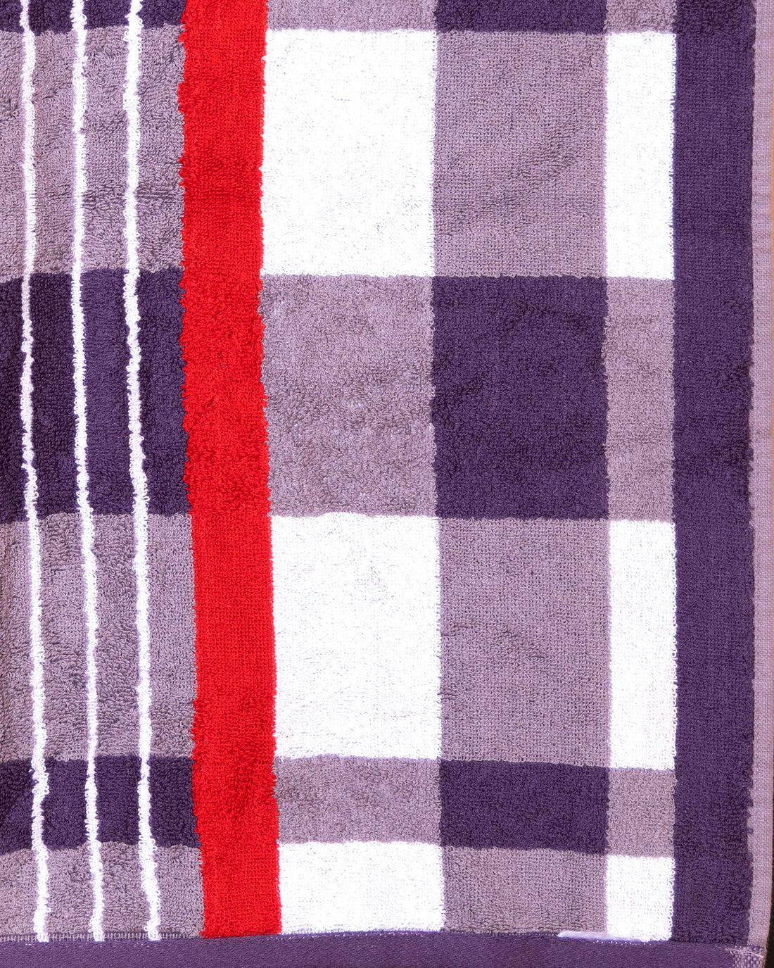 Elegant Classic Bold Checkered and Striped Terry Cloth Towel - Multi