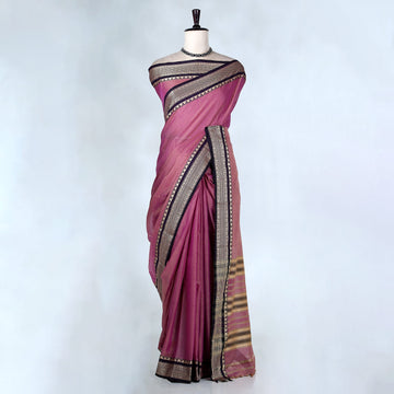 Onion Pink Mangalagiri Cotton Saree for Women | Festive Summer Collection | Jeyachandran - Full View