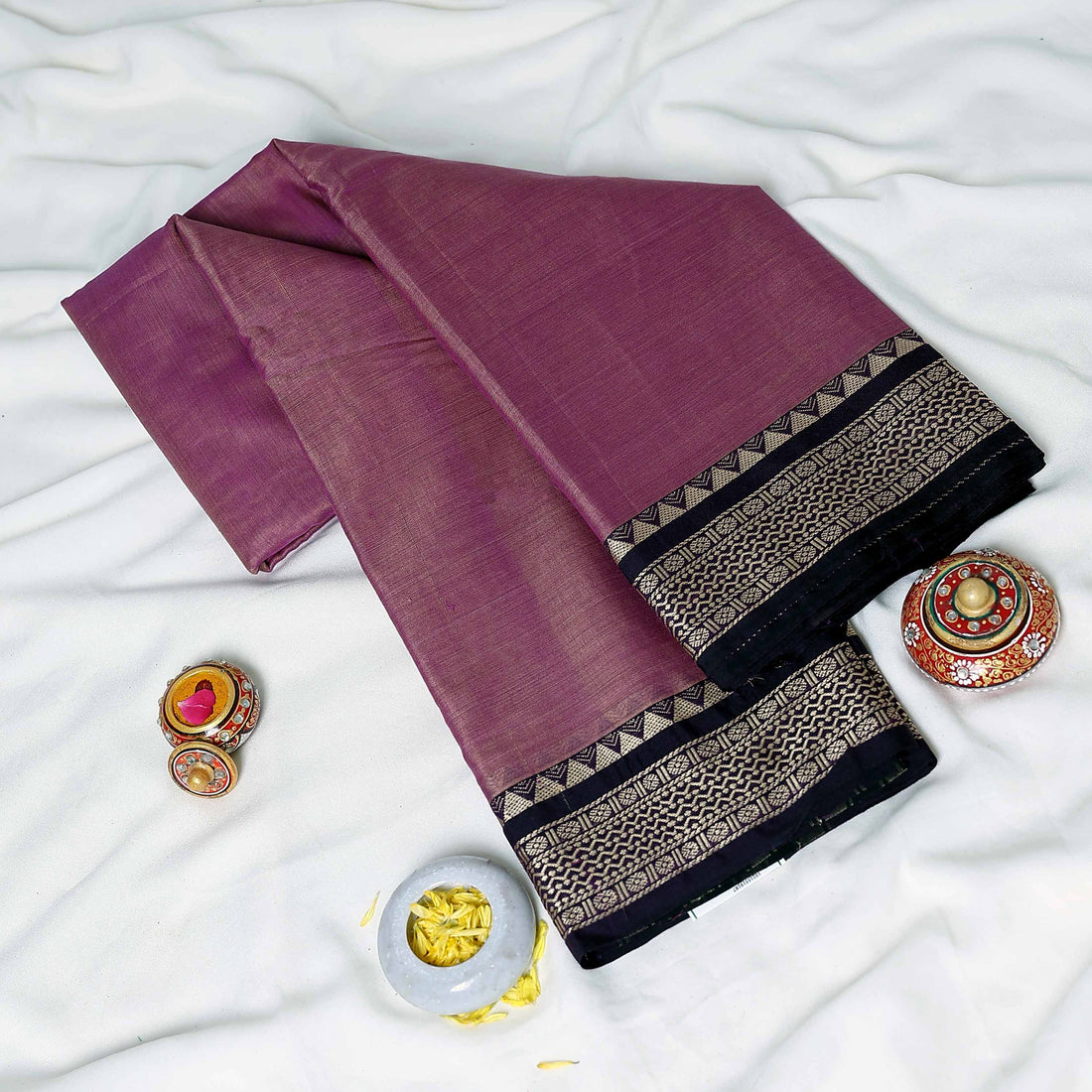 Onion Pink Mangalagiri Cotton Saree for Women | Festive Summer Collection | Jeyachandran - Full View