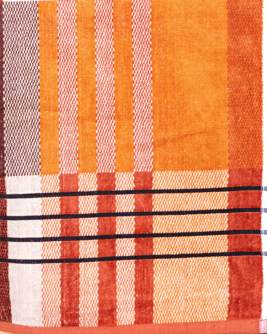 Elegant Classic Striped and Checked Cotton Bath Towel - Multi