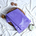 Lavender  Banana Pith Saree with Dotted Pattern and Plain Body On White Backdrop