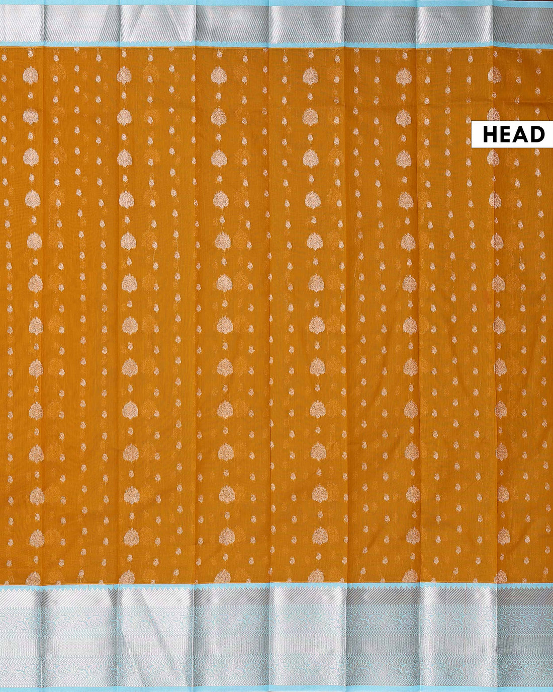 Elegant Handloom Elampillai Silk Cotton Saree with Butta Body and Contrast Zari Border - Mustard