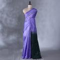 Lavender Banana Pith Saree with Dotted Pattern and Woven Border - Full View