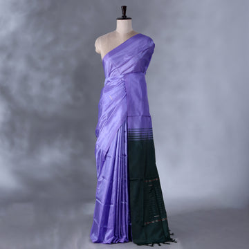 Lavender Banana Pith Semi Silk Saree for Women | Wedding & Festive occasion | Jeyachandran - Full View