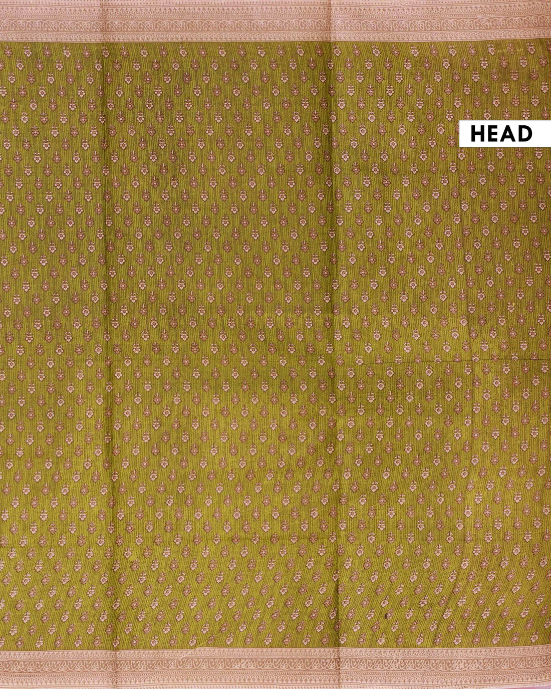 All-Over Floral Printed Voile Saree with Intricate Contrast Border – Green