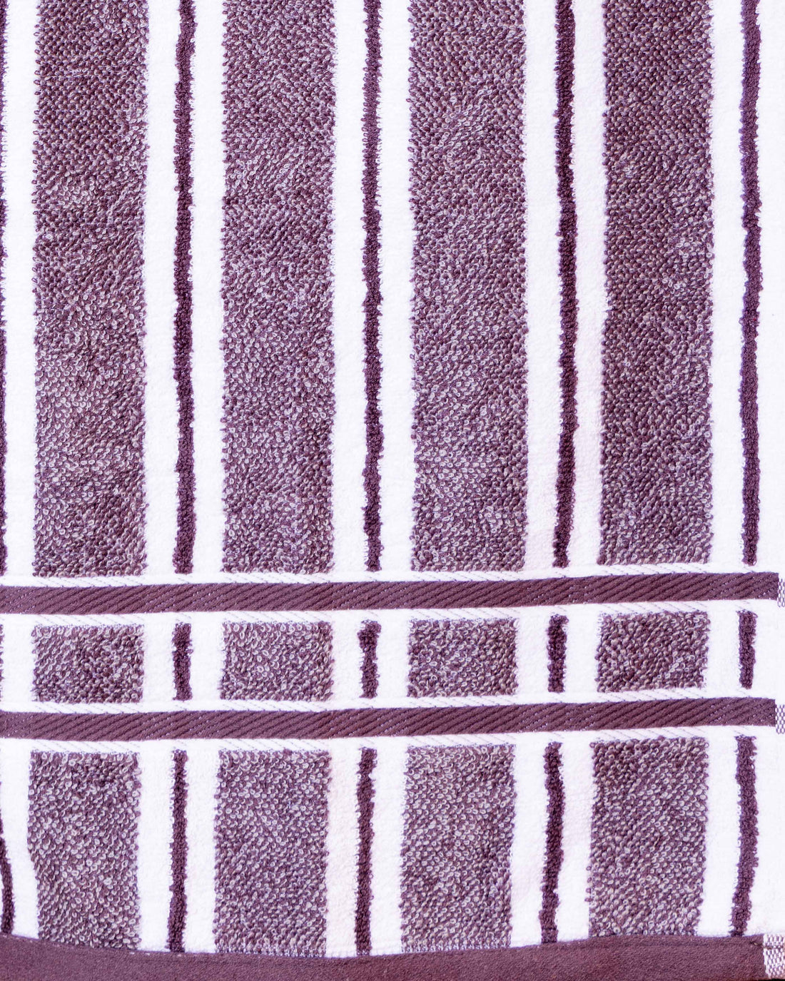 Elegant Classic Soft and Absorbent Striped Cotton Bath Towel - Purple