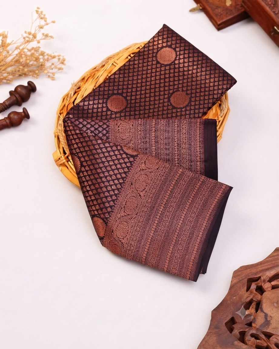 Exquisite Kanchipuram Pure Silk Saree with Zari Weave & Traditional Motifs - Navy Blue