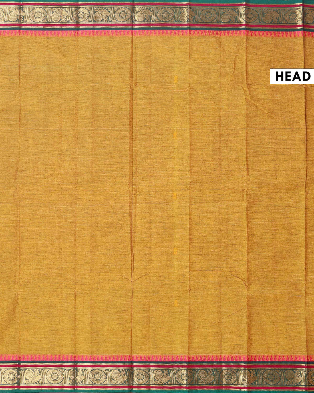 Elegant Chettinad Cotton Saree with Traditional Zari Border and Peacock Motifs - Olive Green