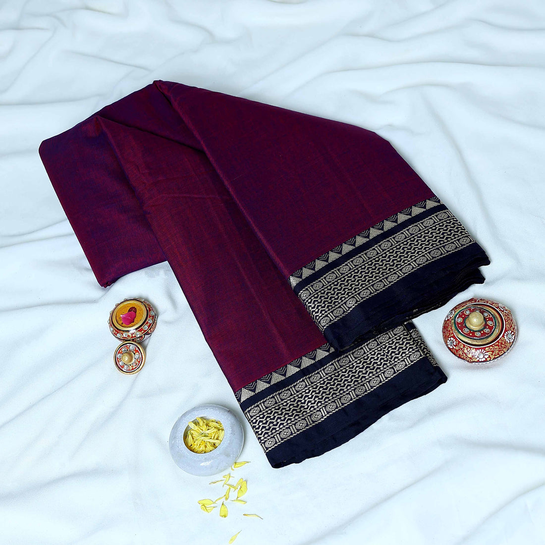 Purple Mangalagiri Cotton Saree for Women | Festive Summer Collection | Jeyachandran - Full View
