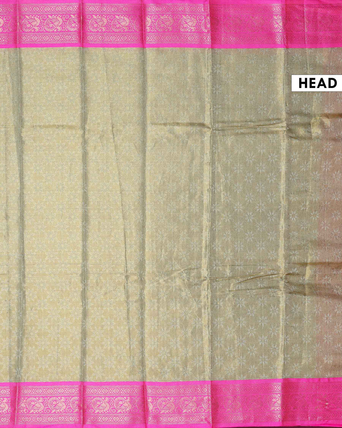 Elegant Banarasi Tissue Silk Saree with Intricate Zari Floral Weaving and Traditional Brocade Border - Gold