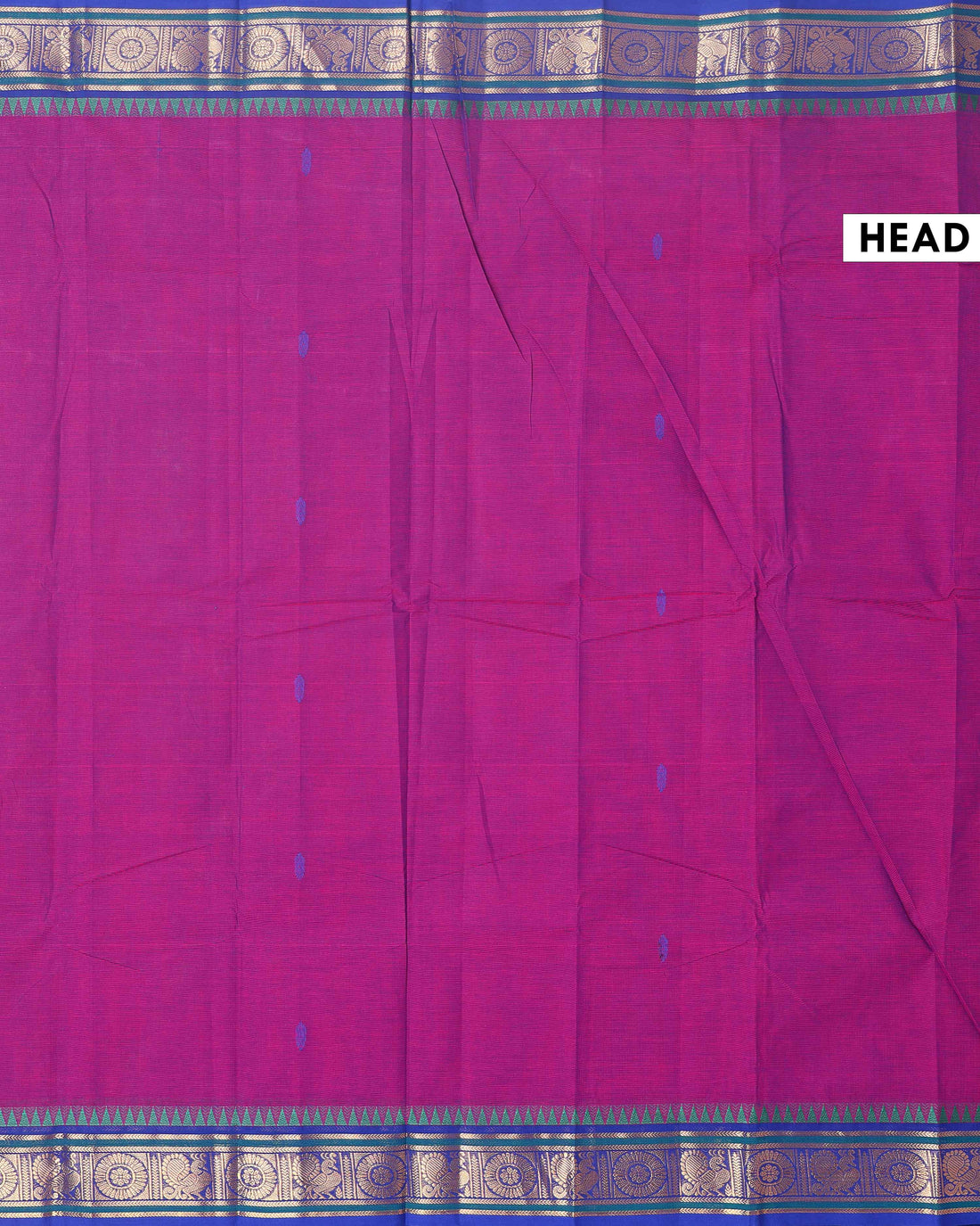 Elegant Chettinad Cotton Saree with Traditional Zari Border and Peacock Motifs - Purple