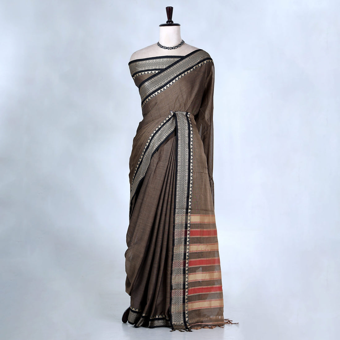 Brown Mangalagiri Cotton Saree for Women | Festive Summer Collection | Jeyachandran - Full View