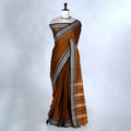 Dark Brown Mangalagiri Cotton Saree for Women | Festive Summer Collection | Jeyachandran - Full View