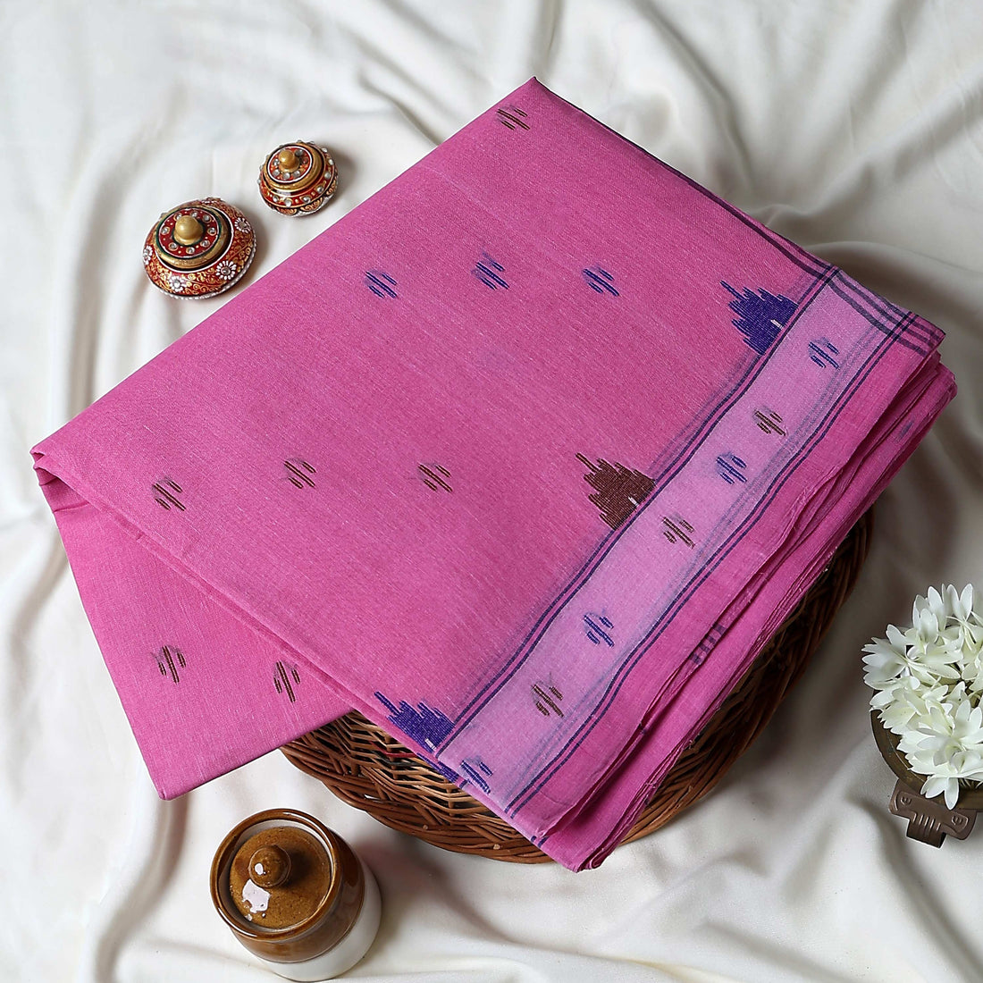 Bengal Cotton Saree For Women | Daily Office Wear Summer Collection | Jeyachandran - Full View
