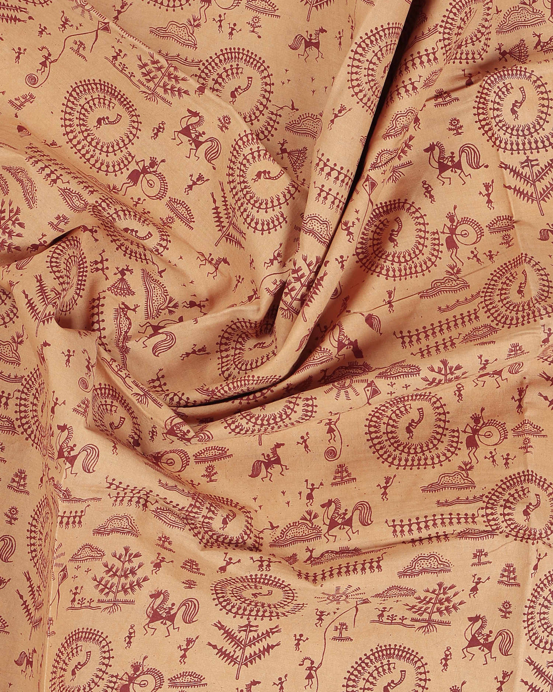 Classic Sungudi Cotton Saree With Printed Design - Brown