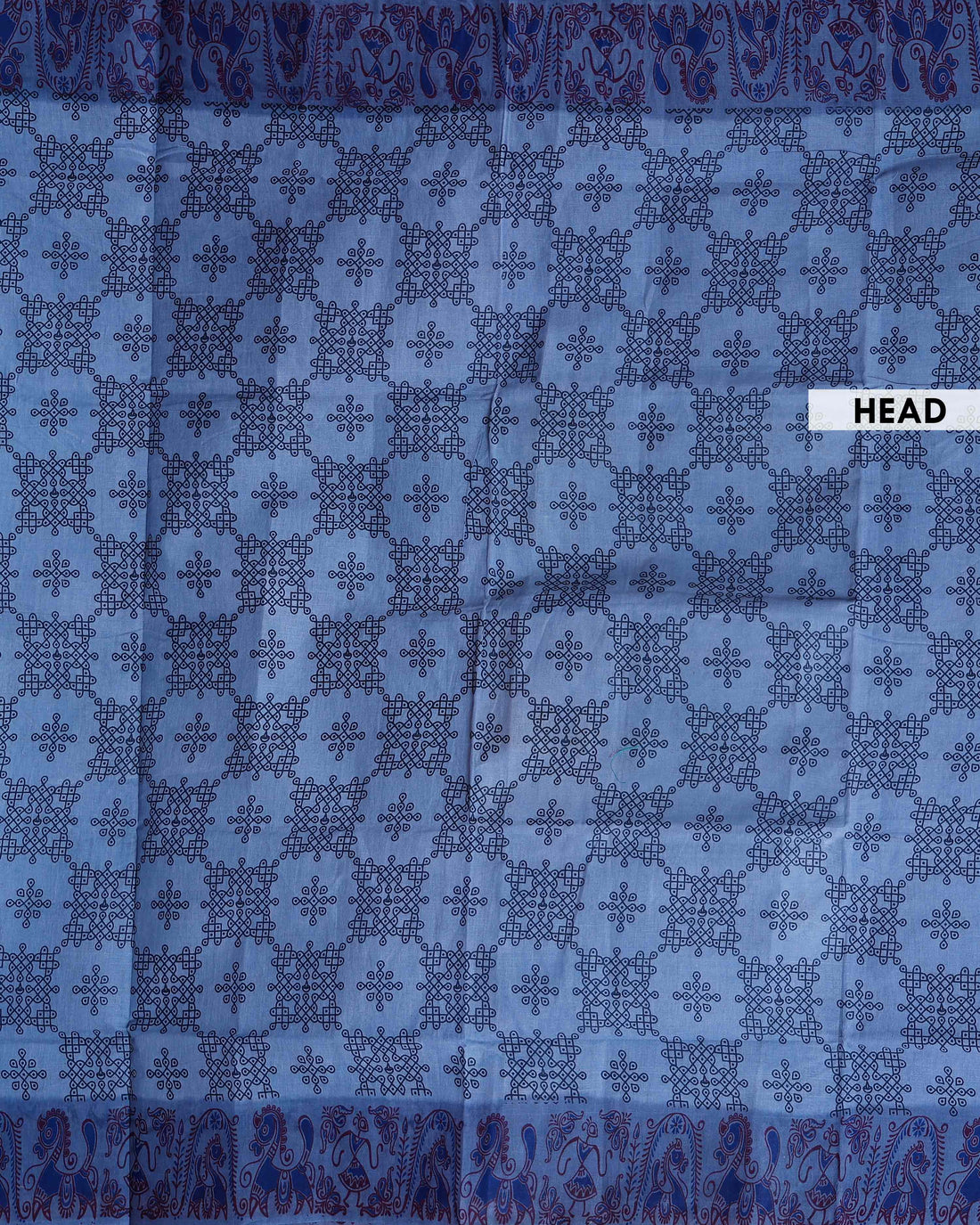 Elegant Sungudi Cotton Saree with Traditional Pattern Design - Blue