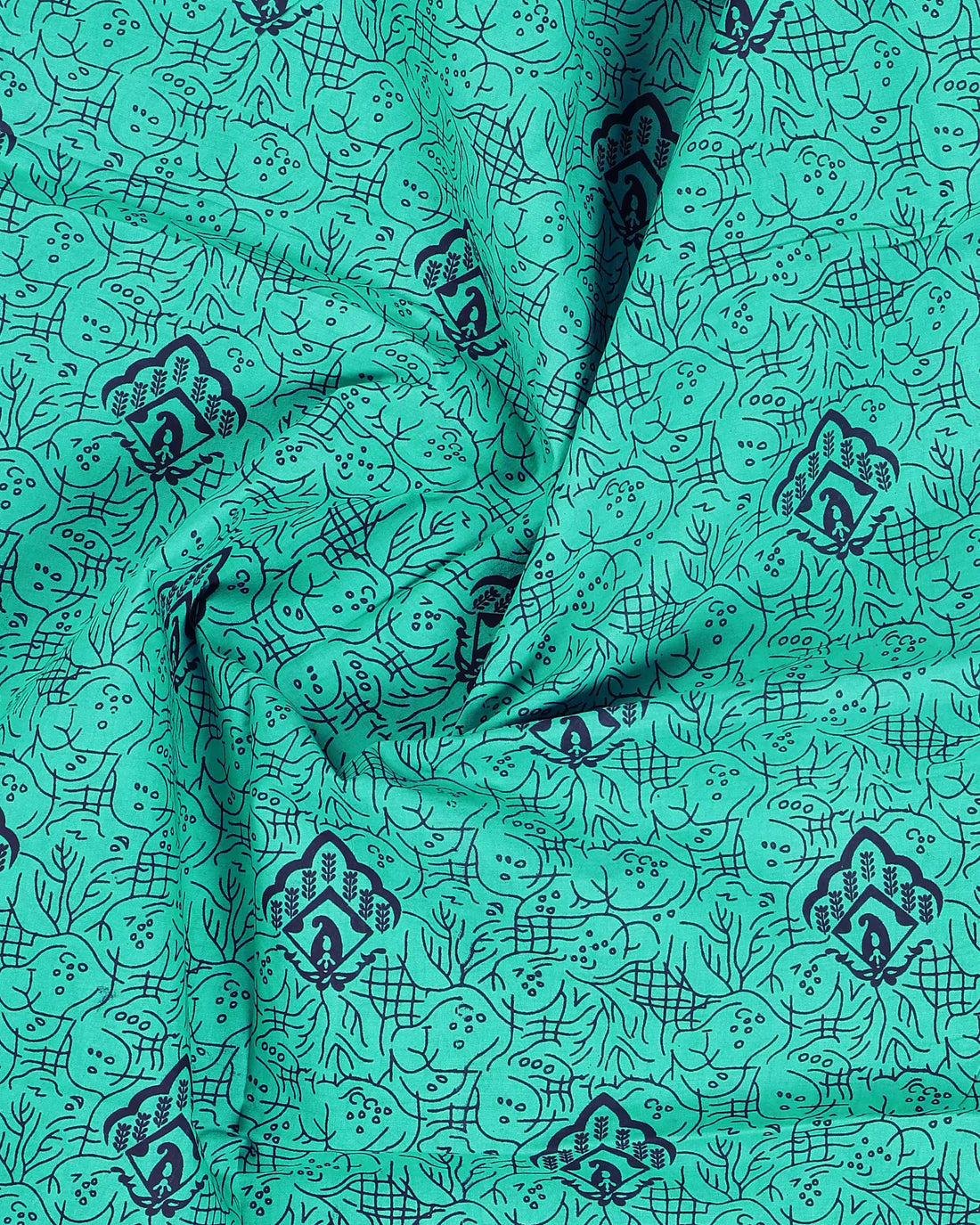Classic Sungudi Cotton Saree With Printed Design - Green