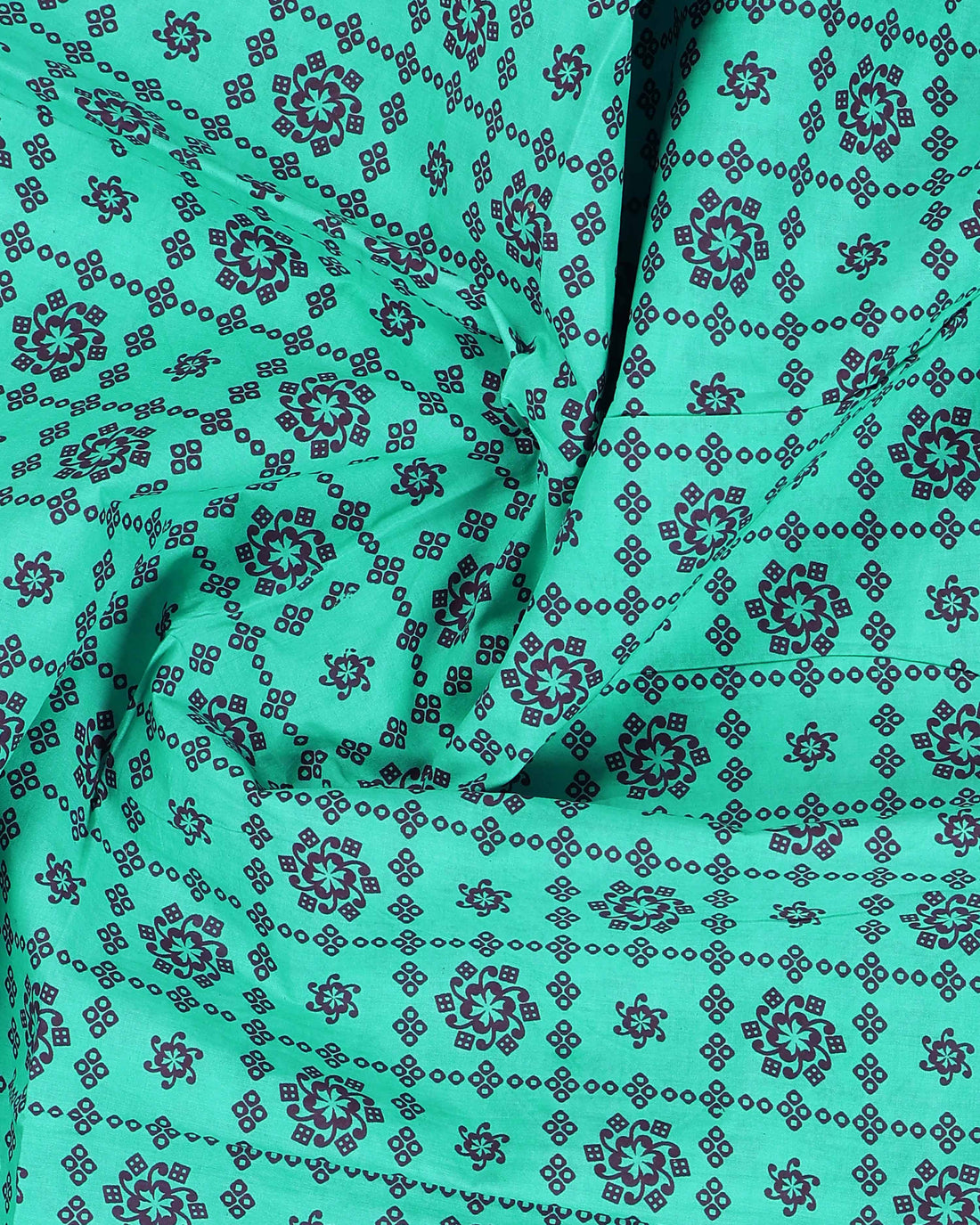 Classic Sungudi Cotton Saree With Printed Design - Green