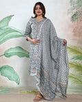 Women’s Floral Printed Readymade Salwar Suit Set with Elegant Straight Fit Kurta with Coordinated Bottom and Designer Printed Dupatta, Light Green