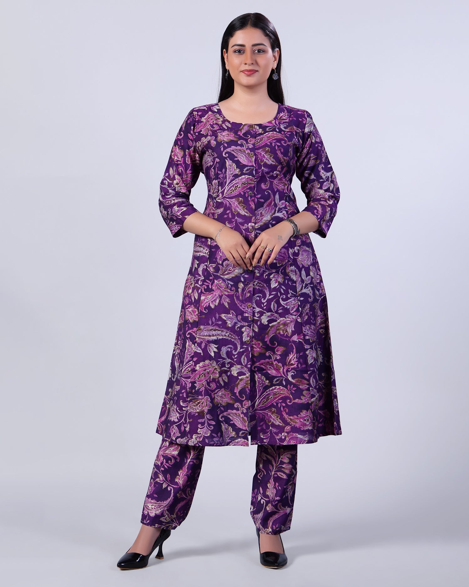 Purple Colour Top & Palazzo Set