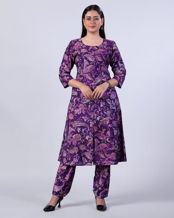 Purple Colour Top & Palazzo Set
