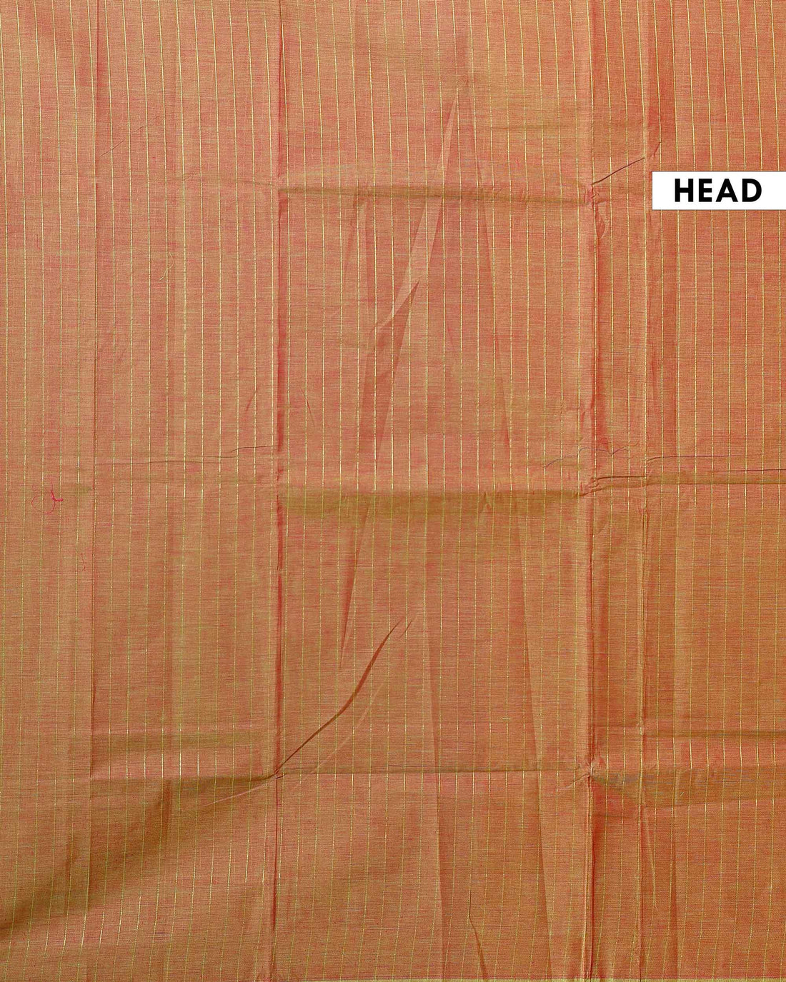 Traditional Chettinad Cotton Saree with Subtle Stripes and Traditional Weave - Reddish-Brown