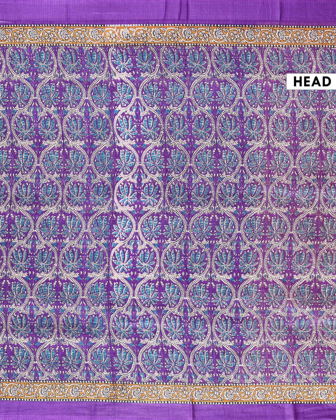 Elegant Georgette Floral Printed Saree With Plain Border - Purple