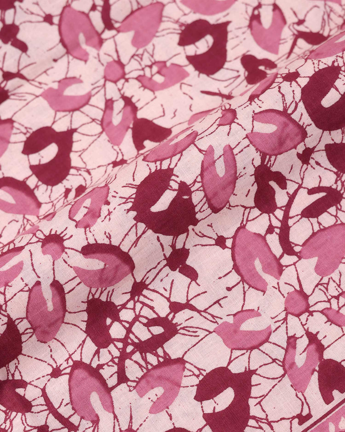 Traditional Women’s Floral Printed Cotton 1 Meter Blouse Material with Leaf Motif and Traditional Border - Cream