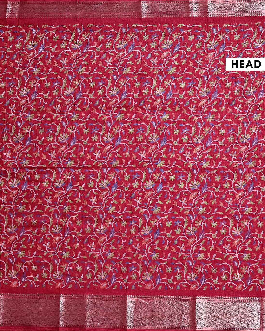 Elegant Dola Silk Saree with All-Over Floral Vine Weaving and Rich Traditional Zari Border with Contrast Pallu - Maroon