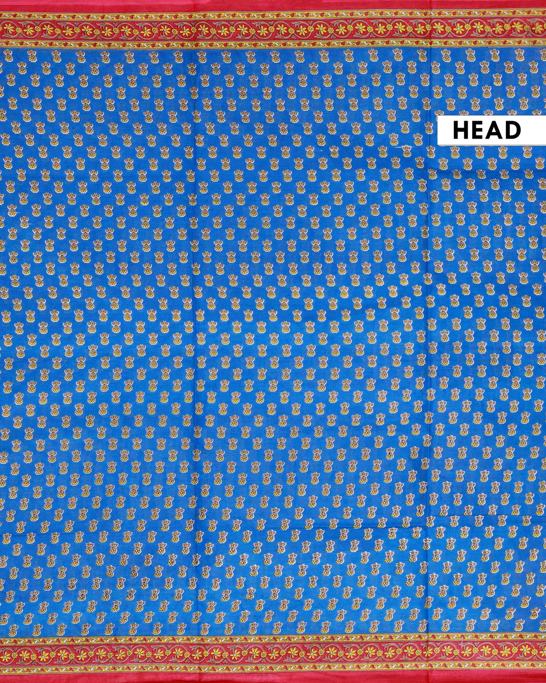 All-Over Floral Printed Voile Saree with Intricate Contrast Border – Blue