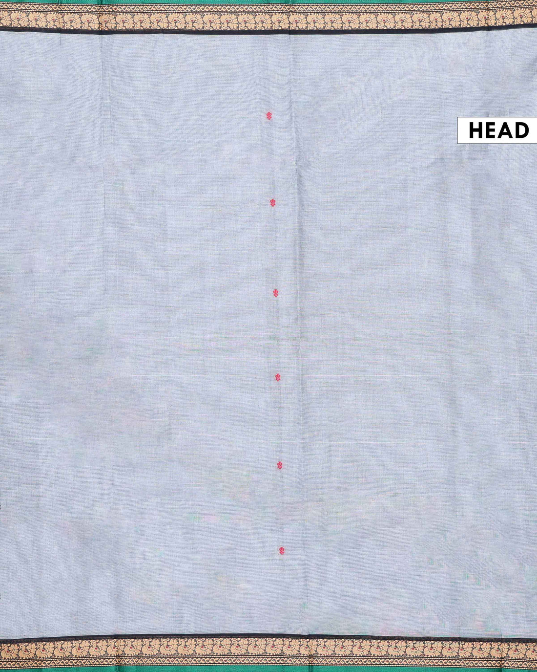 Classic Handloom Chettinad Cotton Saree with Plain Body Traditional Woven Contrast Border - Grey