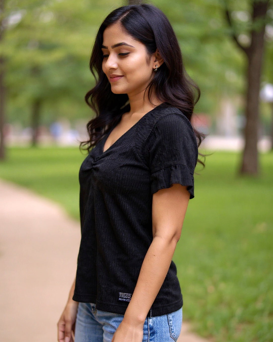 Women Black Colour T-Shirt