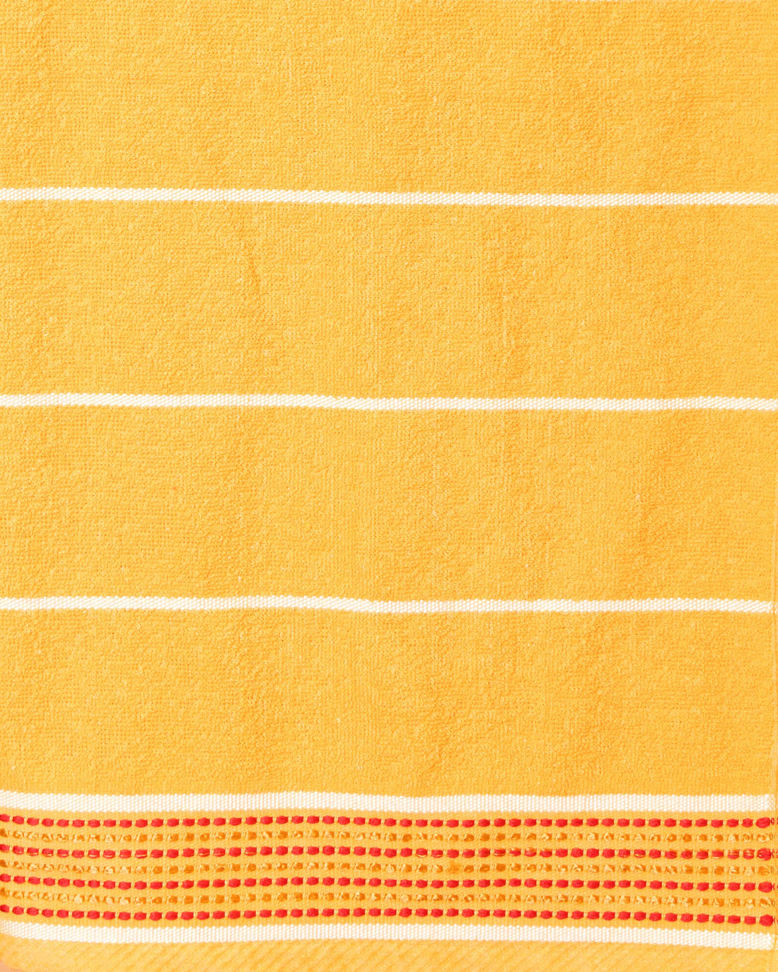 Elegant Striped Textured Cotton Bath Towel  - Yellow
