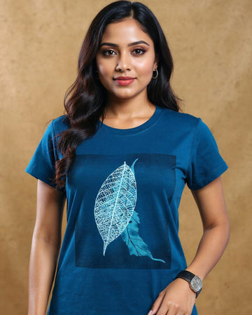 Women Teal Blue Color T-Shirt