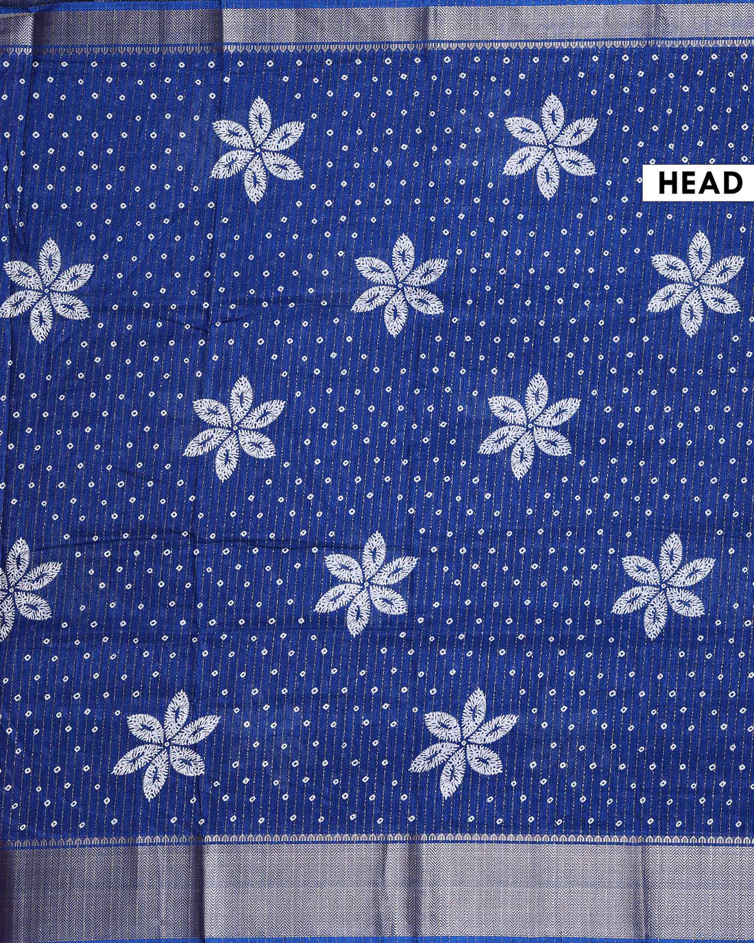 Elegant Dola Silk Saree with Woven Floral Butta Motifs Dotted Weave and Traditional Zari Border - Blue