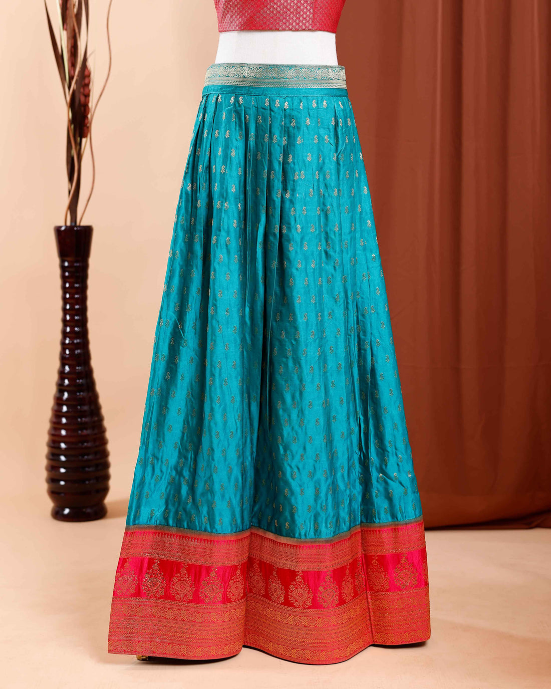 Exquisite Banarasi Silk Zari Woven Semi-Stitched Lehenga Choli with Dupatta - Multi