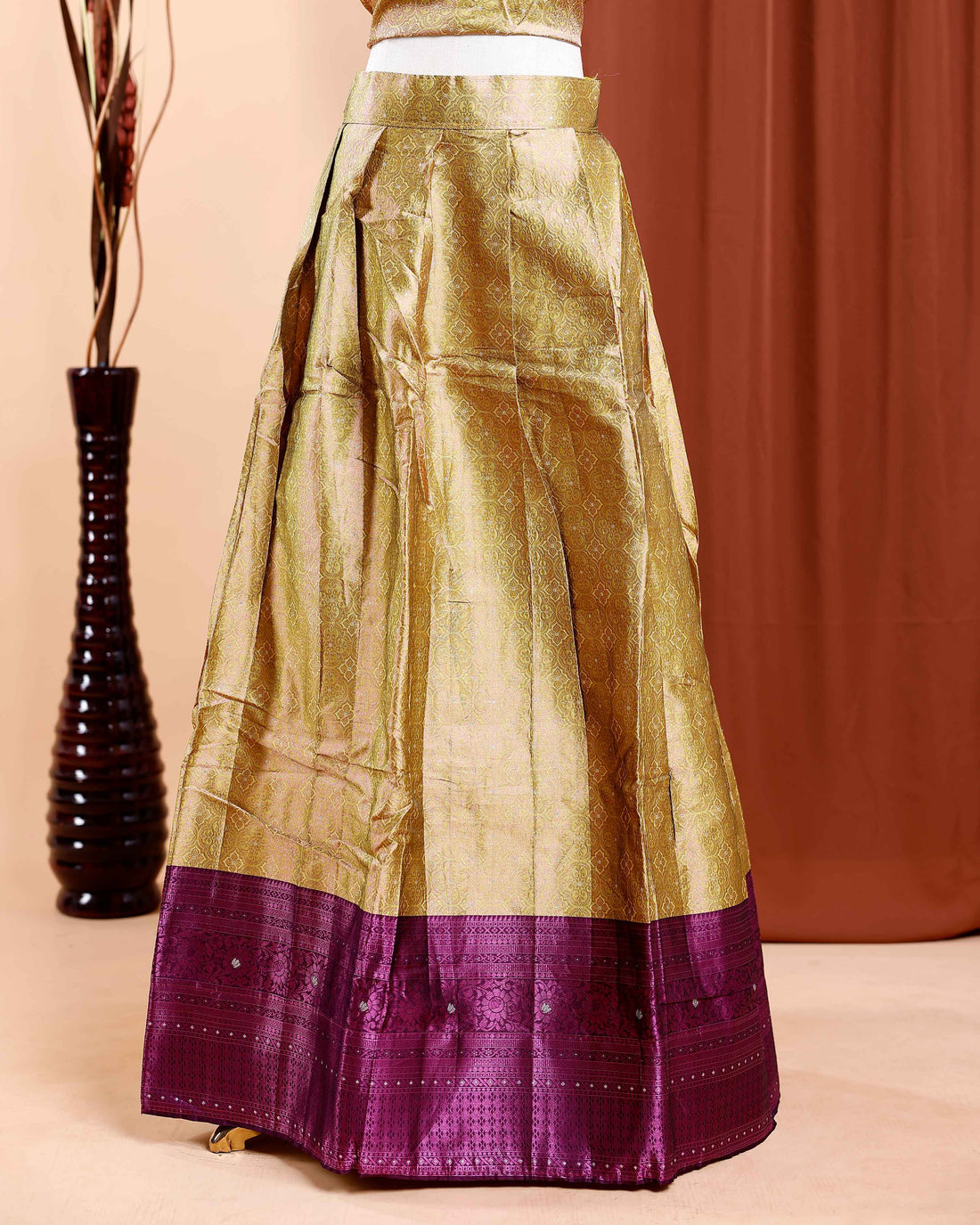 Traditional Semi -Stitched Lehenga Set with Zari Woven Design - Purple