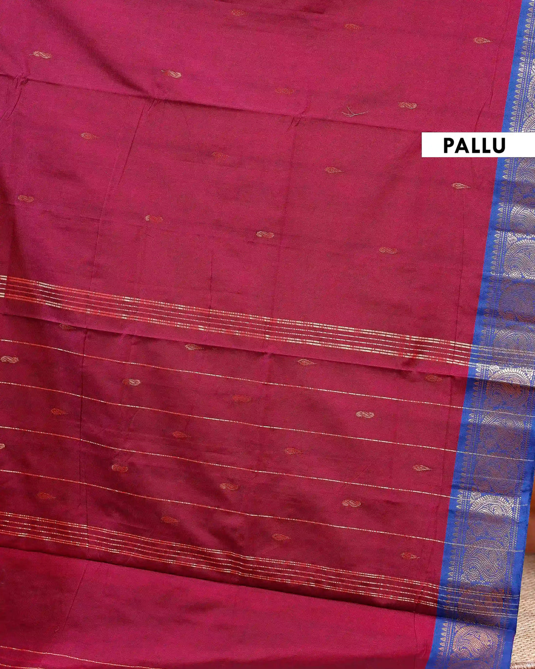 Elegant Chettinad Cotton Saree with Contrasting Zari Border and Subtle Textured Weave - Magenta
