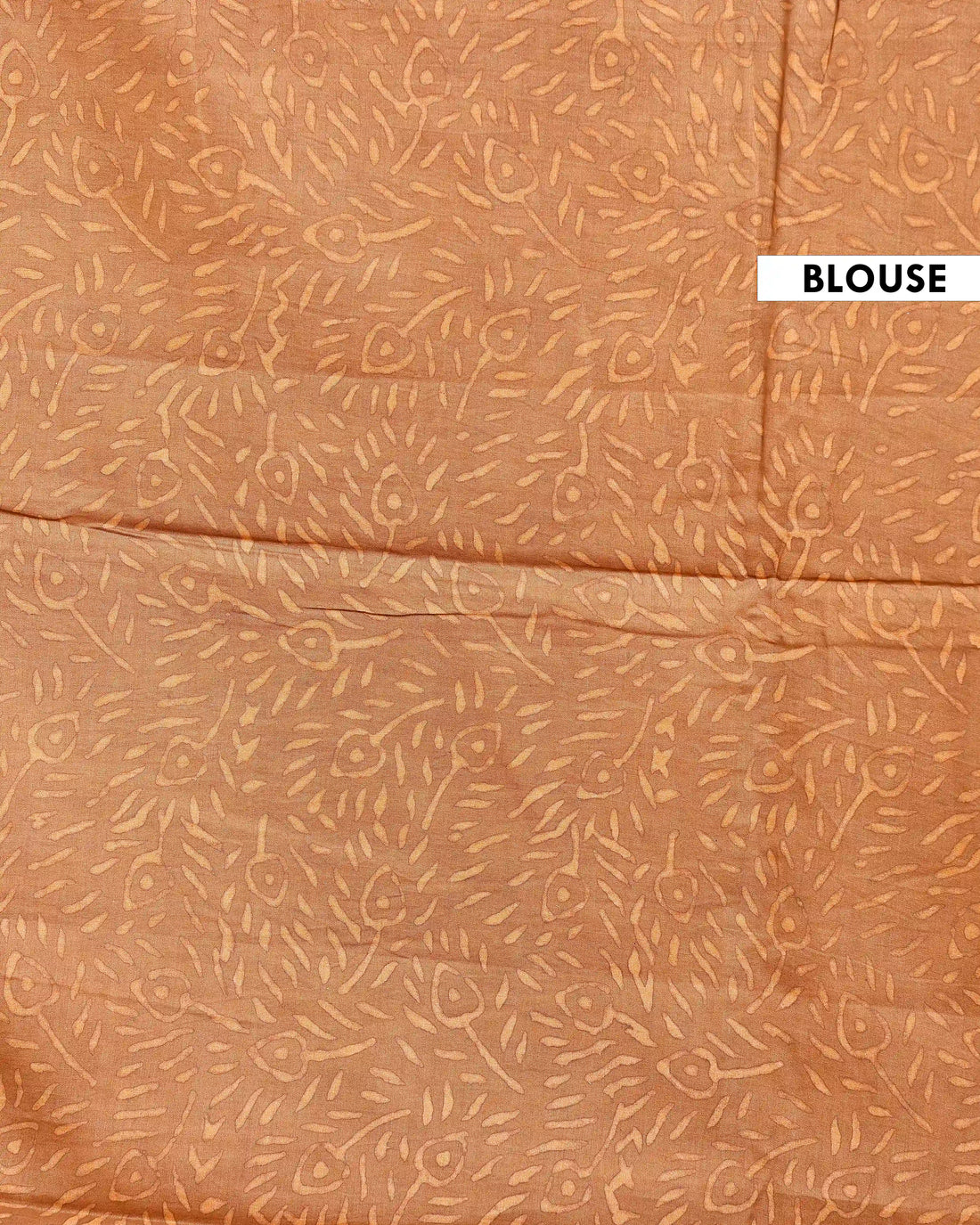 Hand Block Printed Mulmul Cotton Saree with Traditional Motifs - Brown