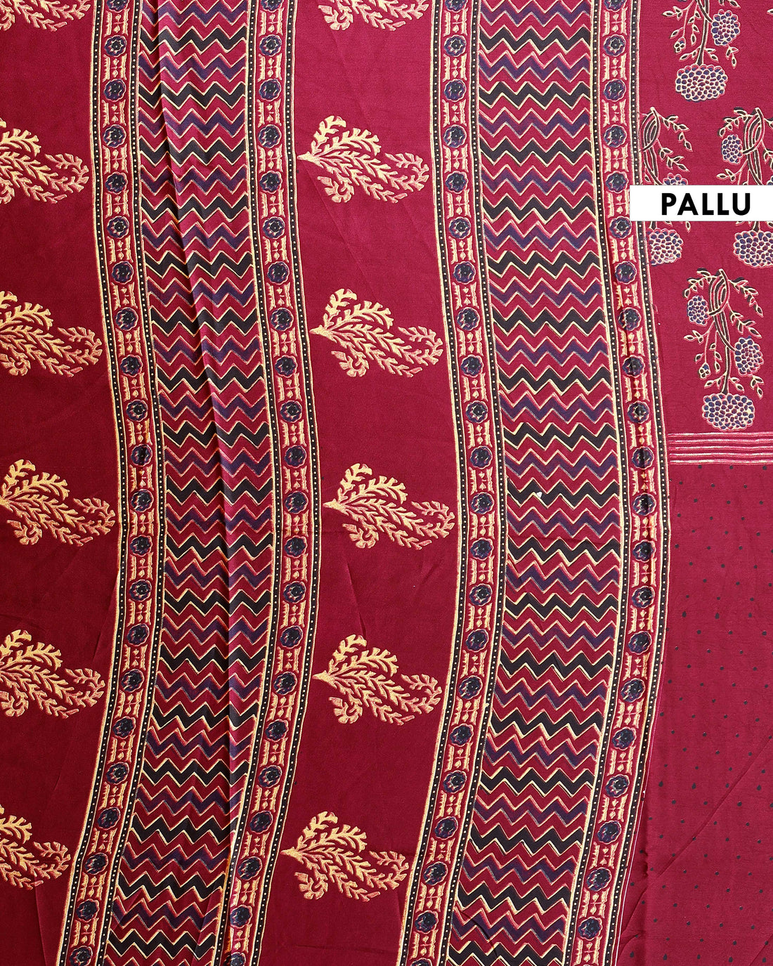 Elegant Printed Modal Satin Saree with Zari Border and Traditional Motifs  - Maroon