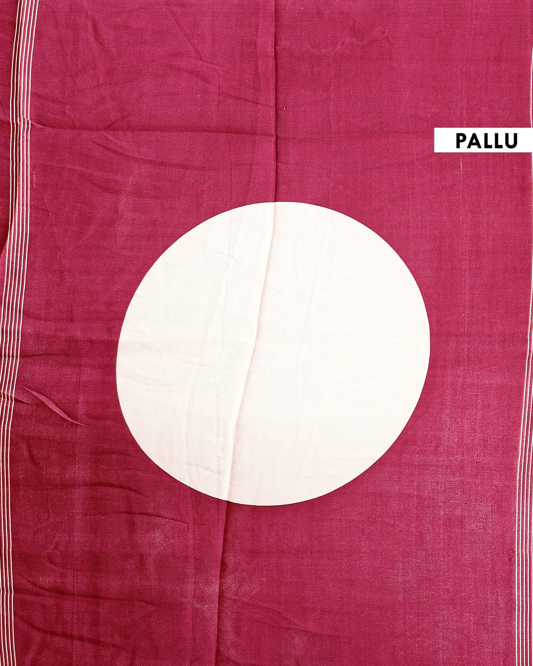 Elegant Modal Satin Saree with Vertical Stripe Weave and Distinctive Circular Pallu Design - Maroon