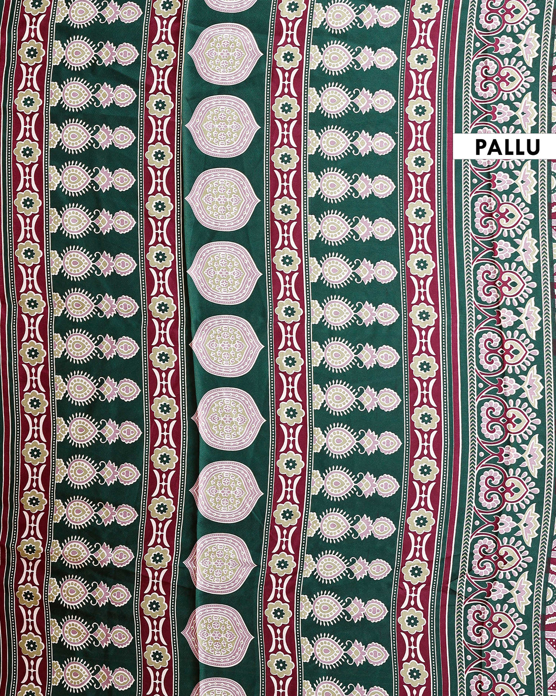 Exquisite Modal Satin Saree with Intricate Geometric and Floral Motifs - Maroon