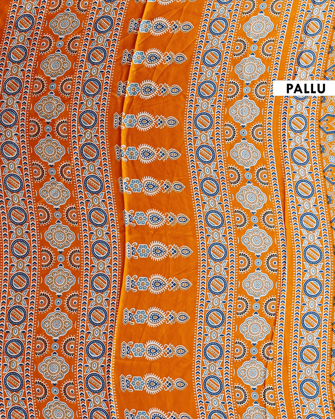 Exquisite Hand Block Printed Modal Satin Saree with Traditional Geometric Motifs - Yellow